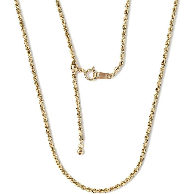 ハッピーグッツショップ K18 ネックレス ロープ チェーン 60cm ゴールド レディース メンズ18金 18k 首飾り チェーン K18WG2ctダイヤモンドテニスブレスレット