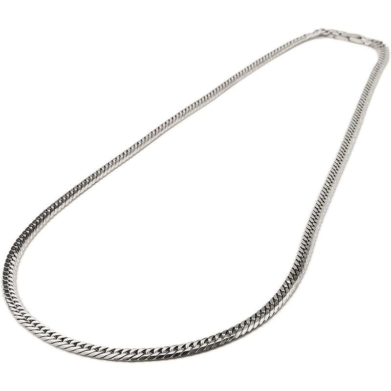 チタン ネックレス ダブル喜平 6面カット 60cm 4.5mm (プラチナ イオン プレーティング加工) 金属アレルギー対応 60cm 5mm ネックレス ダブル喜平 6面カット プラチナ イオン プレーティング加工 金属アレルギー対応