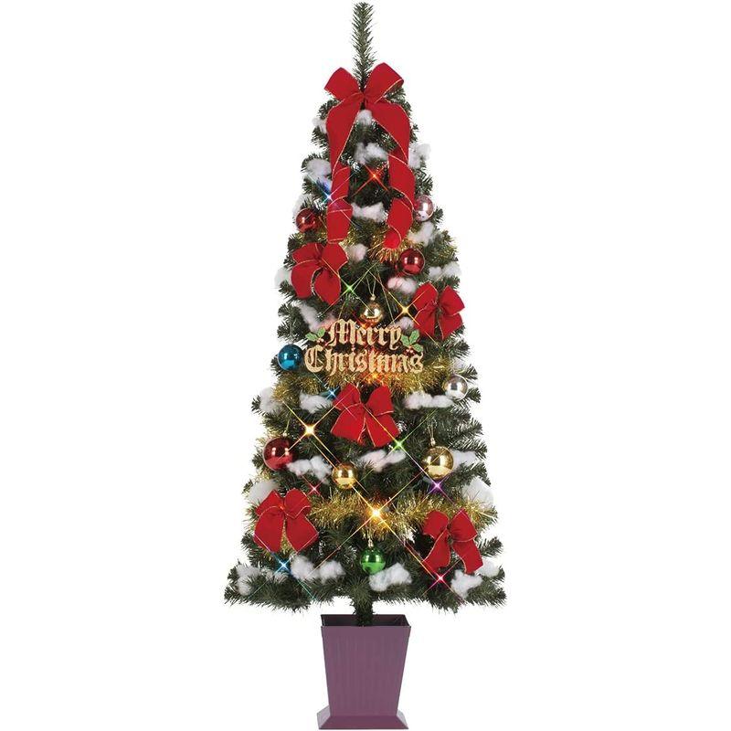 クリスマスツリー　150cm　スクエアベース　オーナメント、イルミネーション　セットツリー　ポットツリー