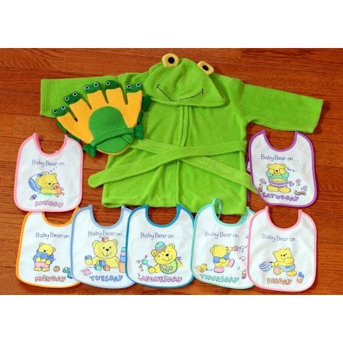 経典ブランド返品ok ご出産祝い 内祝い ベビーバスローブ ベビークレープコレクション ベビークレープコレクション バスローブ よだれかけ 布玩具 かえるのバスローブ ウィーク かえるのバスローブ ウィーク A B0044budzi ネットショップ アイアンピース