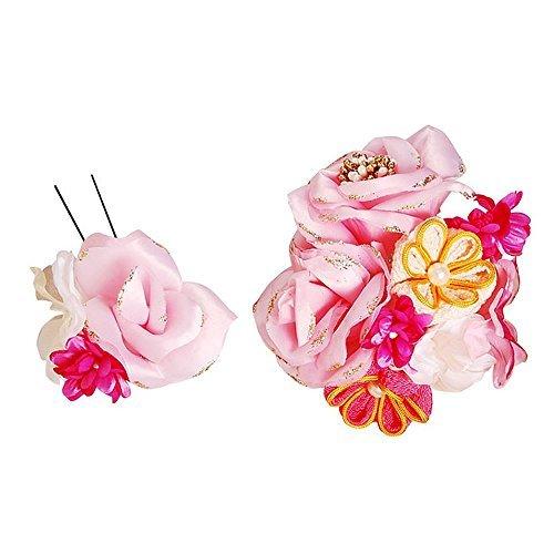 正規品ンストア 髪かざり 花髪飾り 結婚式 簪 浴衣 桃色 成人式 卒業式 七五三 ピンク つまみ細工 ローズ かんざし P1tma 2点セット 安いセール Www Annalisavincelli It