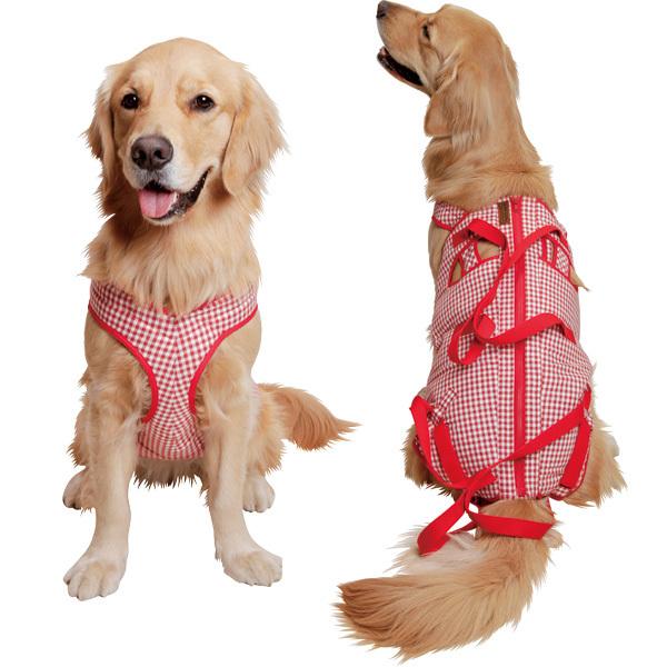 後脚付 着たままねんねのハニカムつなぎ(大型犬用歩行補助 後脚付 着たままねんねのハニカムつなぎ(大型犬用歩行補助