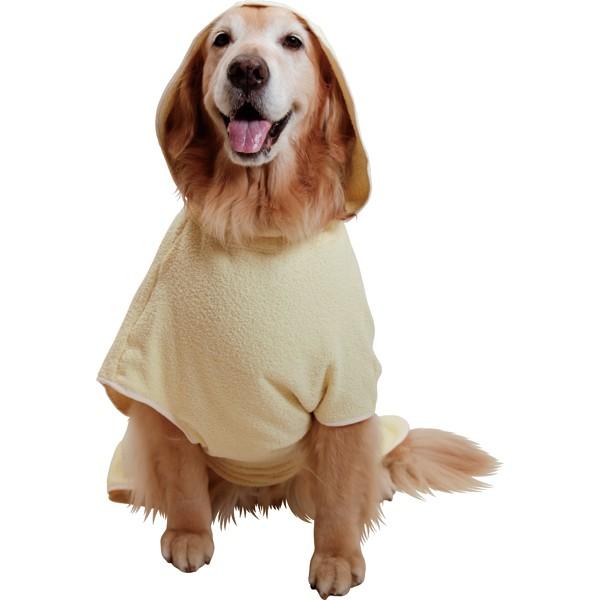 大型犬用）即着用・高吸水バスローブ（イエロー・グリーン・ピンク