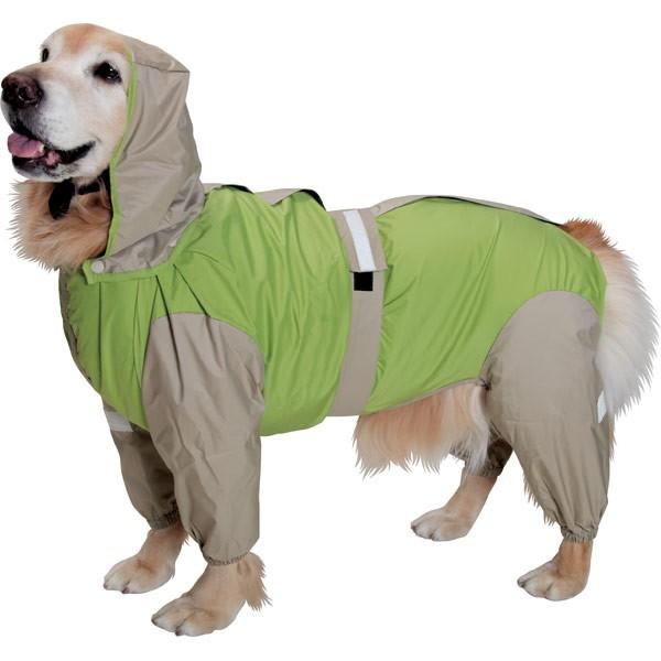 大型犬用レインコート 超はっ水 安全コート フレッシュグリーン ベージュ Supersport Tn