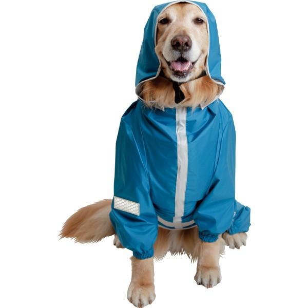 大型犬用レインコート 超はっ水・安全コート ターコイズブルー : 大型