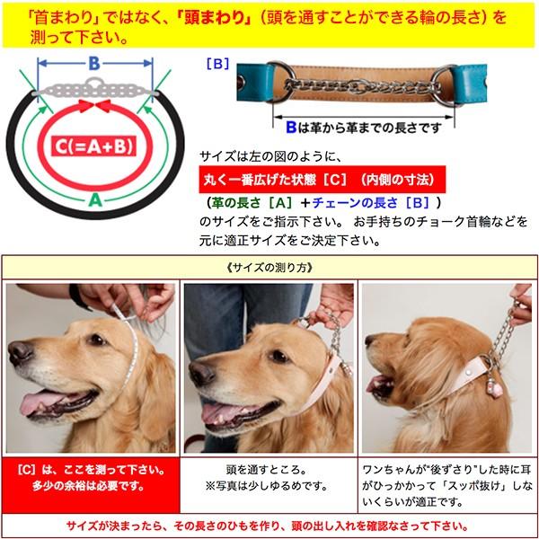 犬様♡オーダー用 大型犬用・M30/L）刺しゅうネーム・革チョーク首輪（オーダー） : 大型