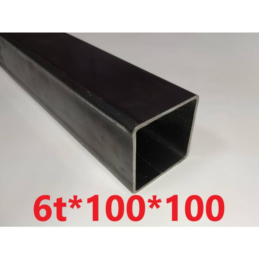 スチール角パイプ(中径角 STKR):6*100*100 L=51〜100mm 黒皮 スチール角パイプ(中径角 STKR):6*100*100 L=51〜100mm 黒皮