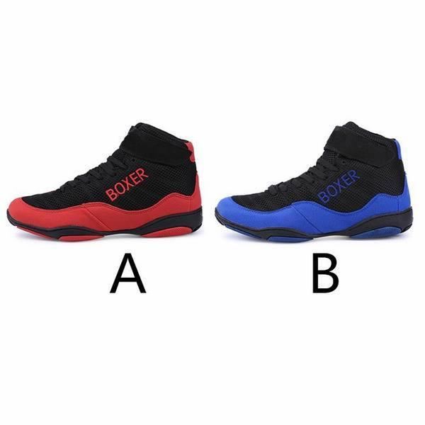 国内発送 ボクシングシューズ リングシューズ ハイカット レスリングシューズ トレーニング 軽量 靴底が薄い 格闘技 スニーカー ジム Wantannas Go Id