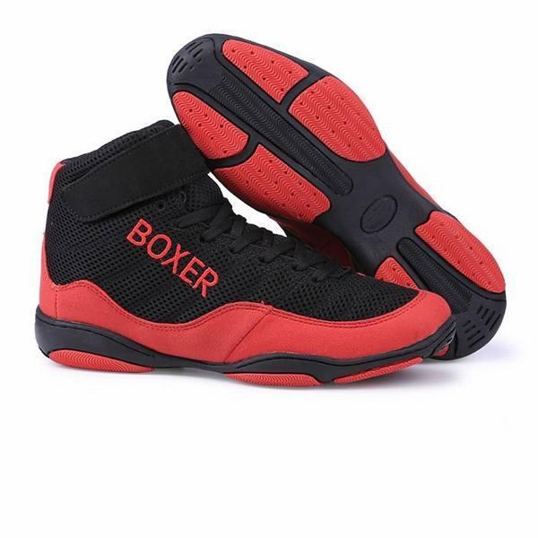 国内発送 ボクシングシューズ リングシューズ ハイカット レスリングシューズ トレーニング 軽量 靴底が薄い 格闘技 スニーカー ジム Wantannas Go Id