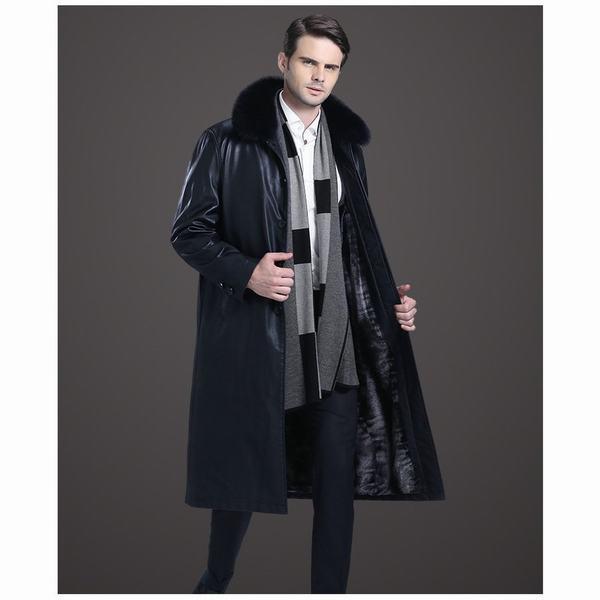 ロングレザーコート トレンチコート Pコート メンズ ミリタリーコート 冬 ビジネスコート 裏起毛 レザーフェイク ファッション カッコイイ 冬 ロング丈 C いろしるべストア レザージャケット