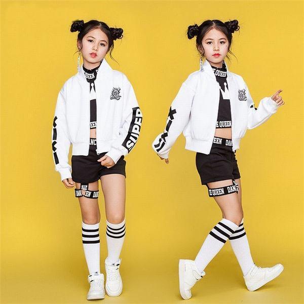 キッズダンス衣装 ヒップホップ セットアップ ガールズ チアガール 女の子 子供服 パーカー コート タンクトップ ショート
