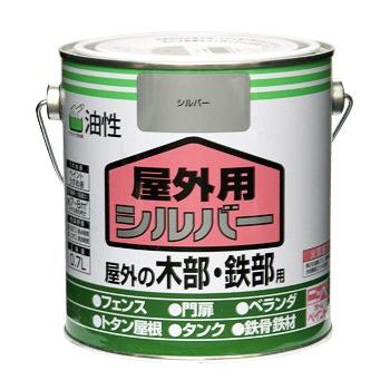 ペンキ 油性 塗料 ニッペ シルバー仕上げ 光沢 屋外用 油性塗料 | 油性 屋外用シルバー 0.7L｜irotoiro