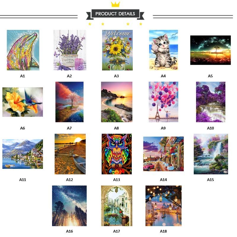 短納期 ダイヤモンドアート 初心者 キット 花 海 猫 ビーズ 刺繍