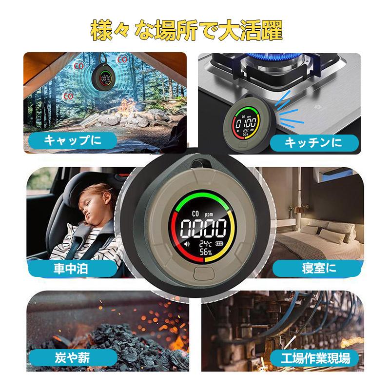 即納 一酸化炭素チェッカー 警報値の個人設定 COモニター 一酸化炭素