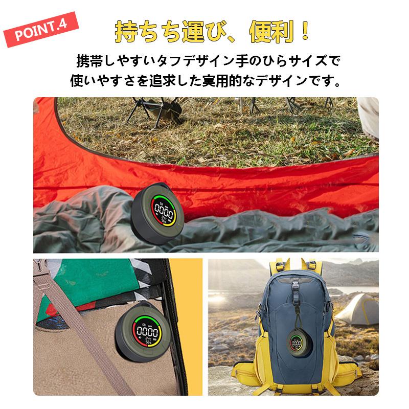 一酸化炭素測定器 CO濃度/湿度Type-C充電 携帯用警報機キャンプ用車中泊 即納 一酸化炭素チェッカー 警報値の個人設定 COモニター 一酸化炭素