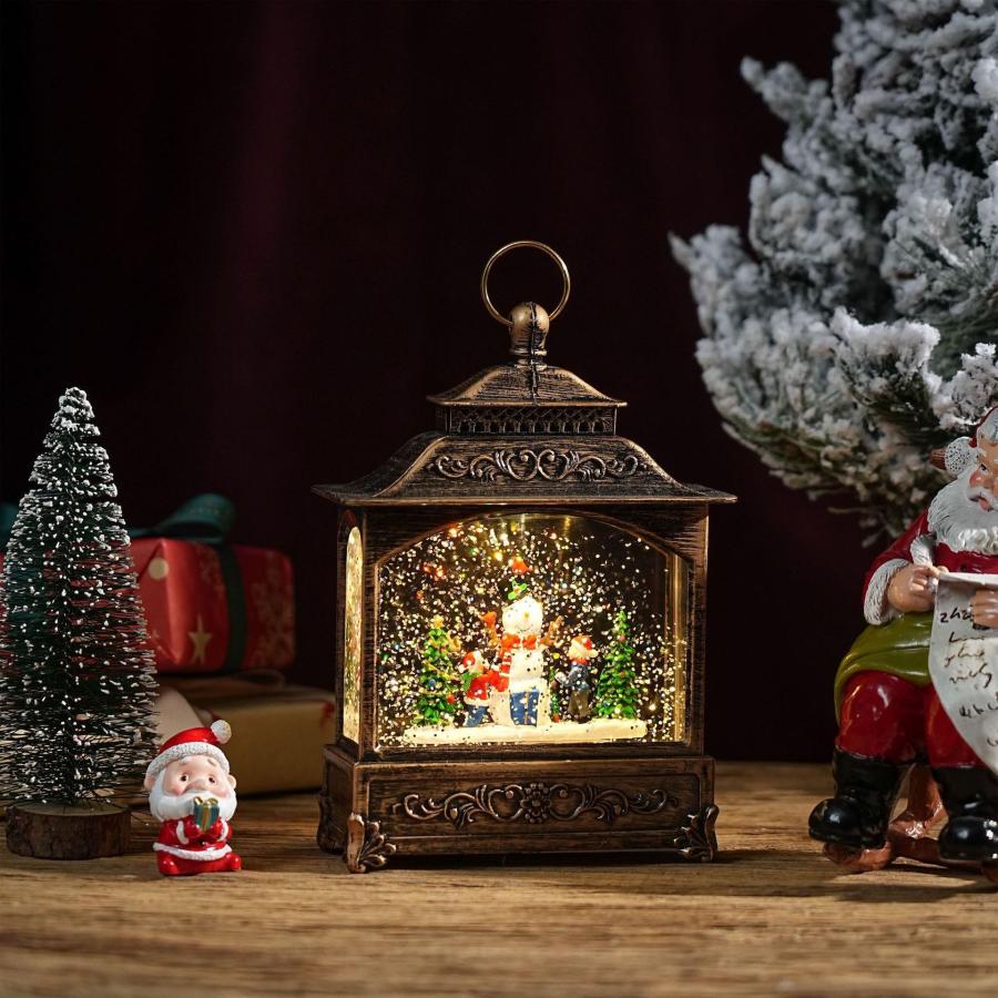 クリスマス スノーイングライトランタン LEDライト スノーマン スノー