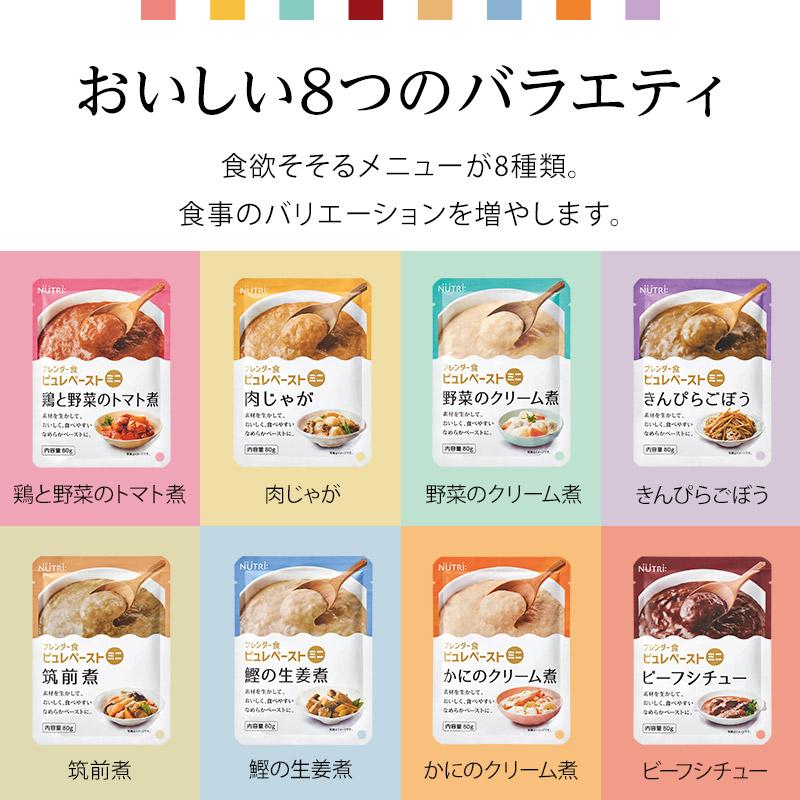 ブレンダー食 ピュレペーストミニ 8種詰め合わせ 80g×16袋 ニュー