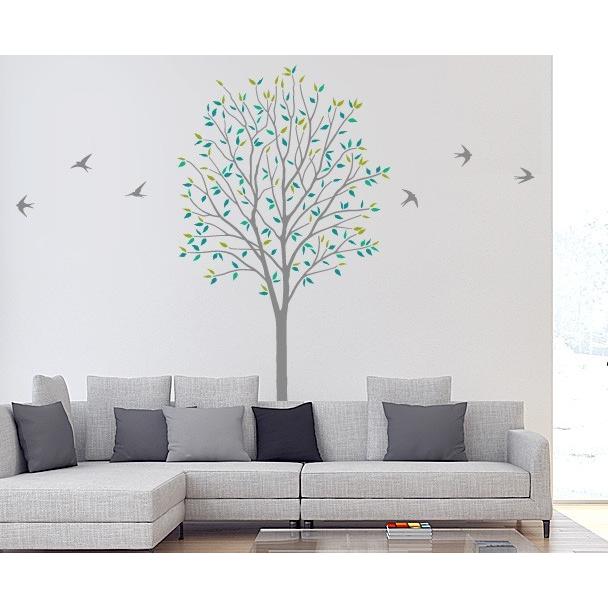 訳ありセール格安 父の日 ウォールステッカー 壁紙 おしゃれ 剥がせる 高級感 誕生日 北欧 キッチン リビング トイレ 東京ステッカー 植物 木とツバメ ｍサイズ 代引不可 Atempletonphoto Com