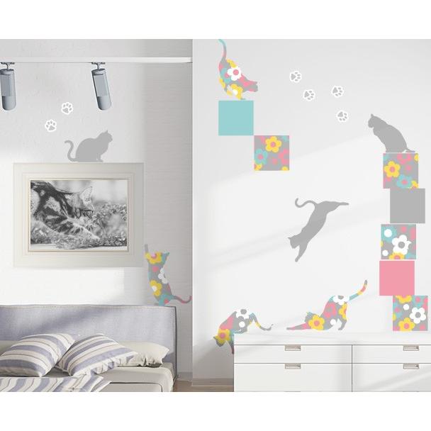 安価 ワタナベ ウォールステッカー 壁紙 おしゃれ 剥がせる 高級感 誕生日 北欧 キッチン リビング トイレ 東京ステッカー 動物 フローラル キャッツ ｍサイズ ウォールステッカー カラー グレー Lookalno Ba