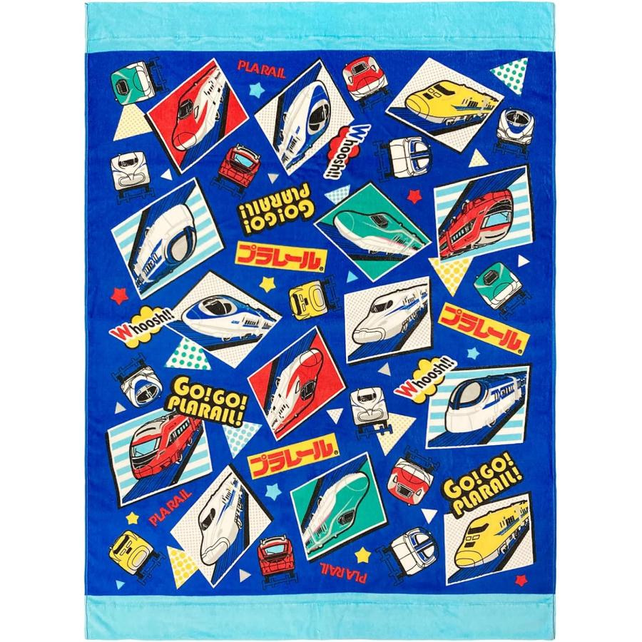 林(Hayashi)  プラレール ベストショット約85×115cm/お昼寝ケット　タオルケット　ビッグタオル バスタオル マルチタオル お昼寝サイズ（Yahoo!・衣料のウエダ ヤフーショップ）