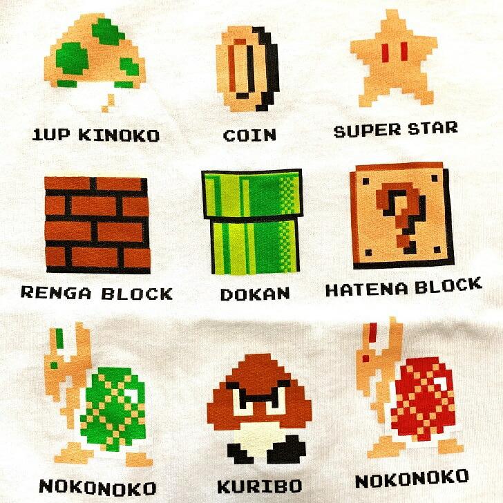 【SUPER MARIO BROS】 スーパーマリオ ブラザーズ Tシャツ コットン 綿 100% ユニセックス ドット 集合 Tシャツ ホワイト ネイビー 半袖｜is-closet｜04