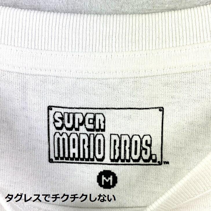 【SUPER MARIO BROS】 スーパーマリオ ブラザーズ Tシャツ コットン 綿 100% ユニセックス ドット 集合 Tシャツ ホワイト ネイビー 半袖｜is-closet｜05