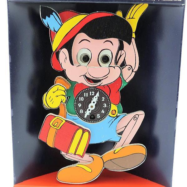 ディズニー　ピノキオ　木製掛け時計　Artelegno社 イタリア製　1970年代　手巻き時計　未使用品｜is-club｜04
