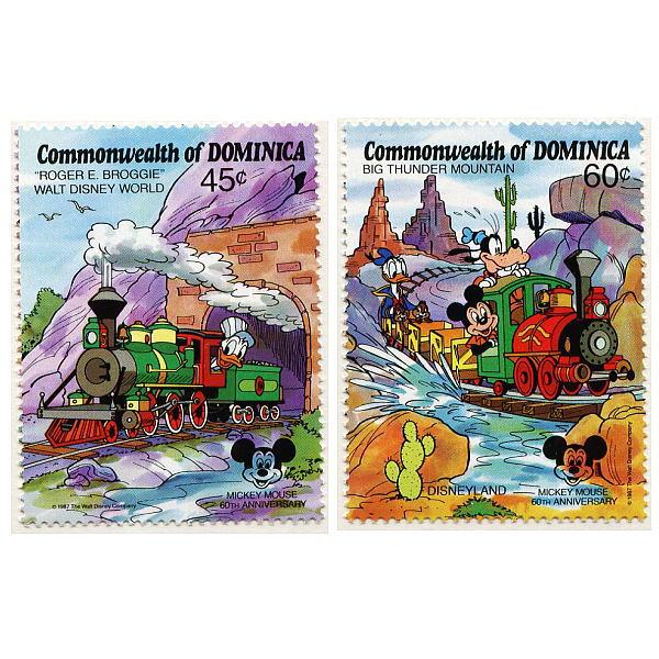 ディズニー　ドナルド、7人の小人他　切手/小型シート2枚＆切手8枚　テーマパーク　発行国Dominica　1987年発行　新品｜is-club｜06
