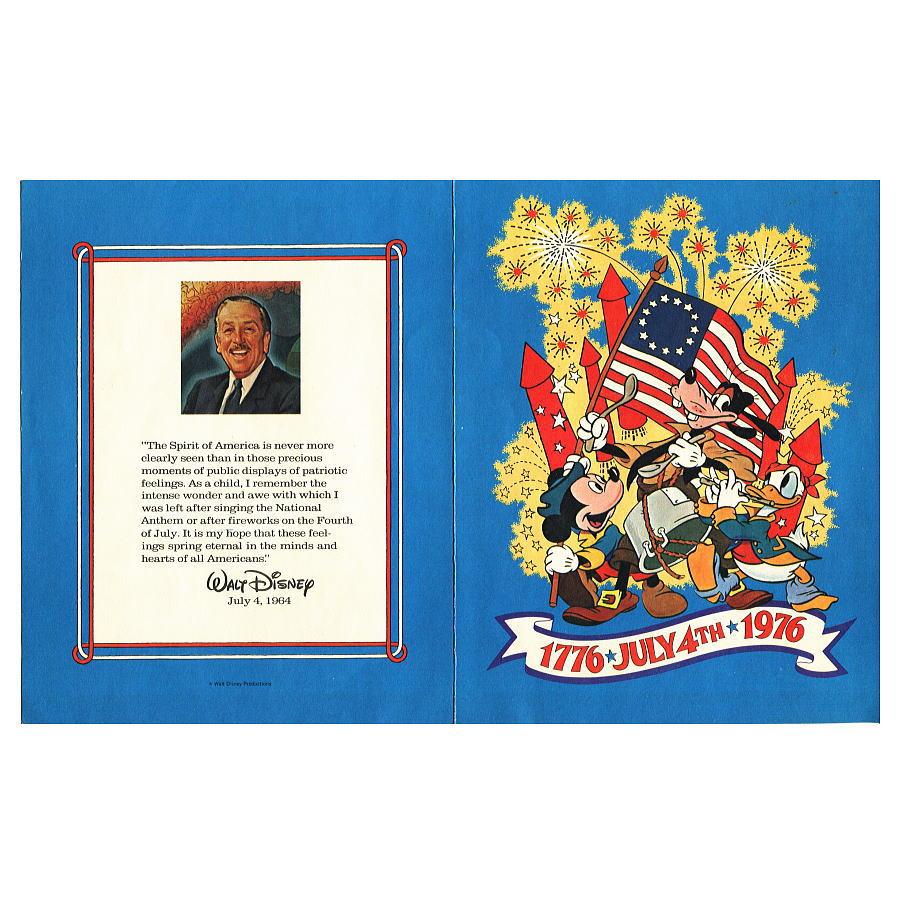 ディズニー ミッキー＆ドナルド＆グーフィー 建国200周年パレードアイテム3点 1976年7月4日USAテーマパーク 缶バッジ ソングブックの画像