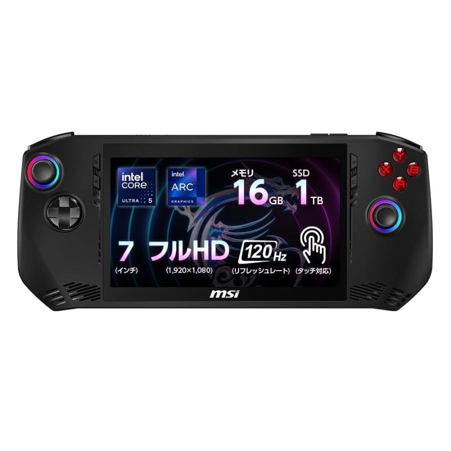 MSI Claw-A1M-004JP ゲーミングPC Core Ultra 5 16GB/1TB SSD 7型