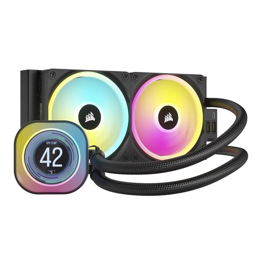 CORSAIR CW-9061007-WW iCUE LINK H100i LCD 簡易水冷 240mm RGB Intel