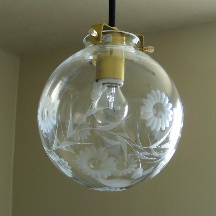照明 ガラスペンダントライト GreenNote グリーンノート P138 切子 菊