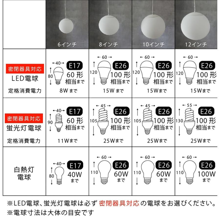 倍々 10倍 天井照明 1灯 フロスト ガラスペンダントライト 8インチ 直径20cm ボール型 球形 シンプル W-7101｜is-interior｜09