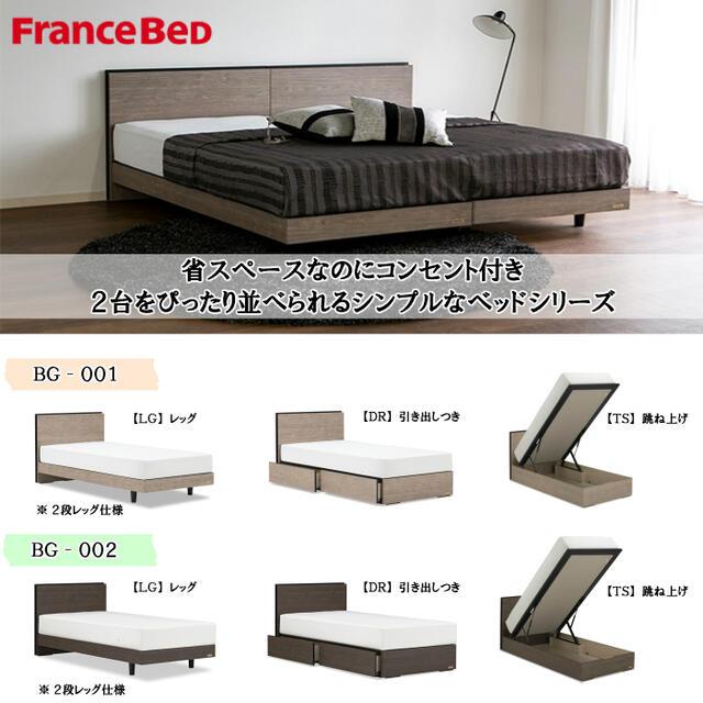 FranceBed ダブルベッドフレーム シンプルデザイン フランスベッド（FRANCEBED） ダブル ベッド フレームのみ BG-001 002