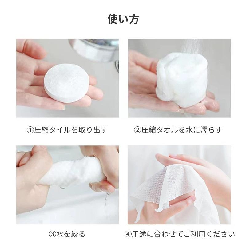 100個セット／ 圧縮タオル 個包装 タオルサイズ13x13cm (圧縮時