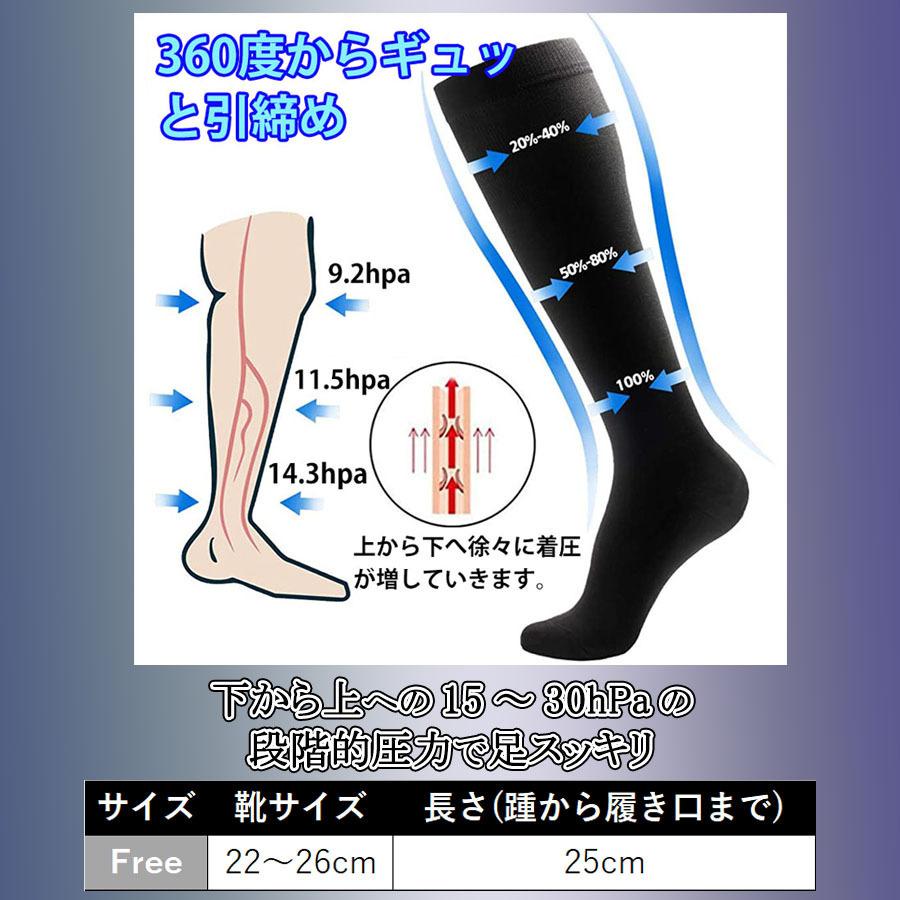 2枚セット／ 男性用 着圧 ソックス 圧着 加圧 靴下 メンズ
