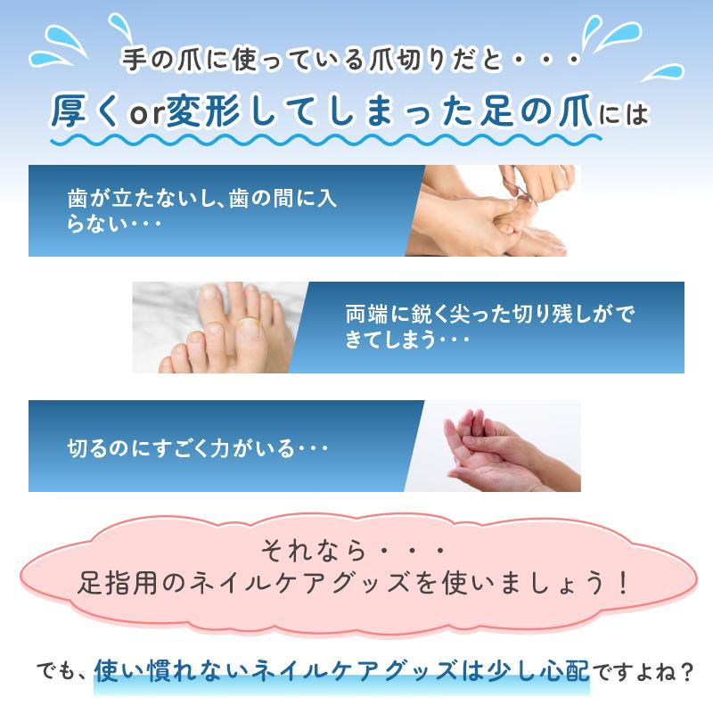 ネイルケア 3点セット／ゾンデ 変形爪用ヤスリ 爪垢取り 爪 ケア 巻き