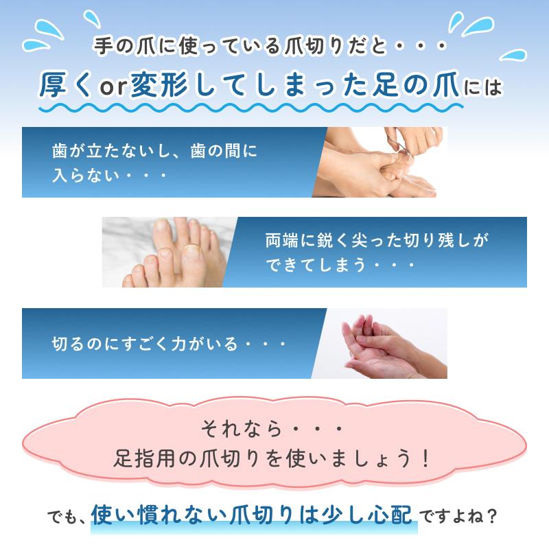 ネイルケア4点セット／ニッパー爪切り 足用 ゾンデ 巻き爪用 変形爪用