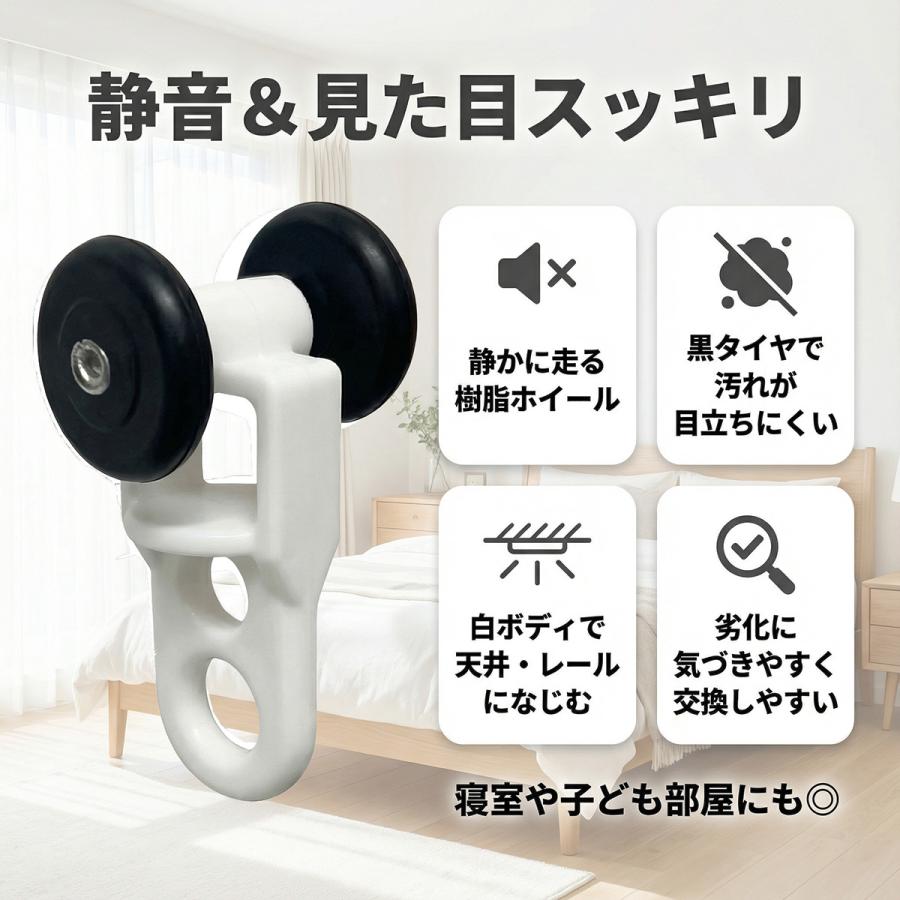 お得な20個セット／ カーテンレール ランナー 高さ36x幅20cm 車輪径
