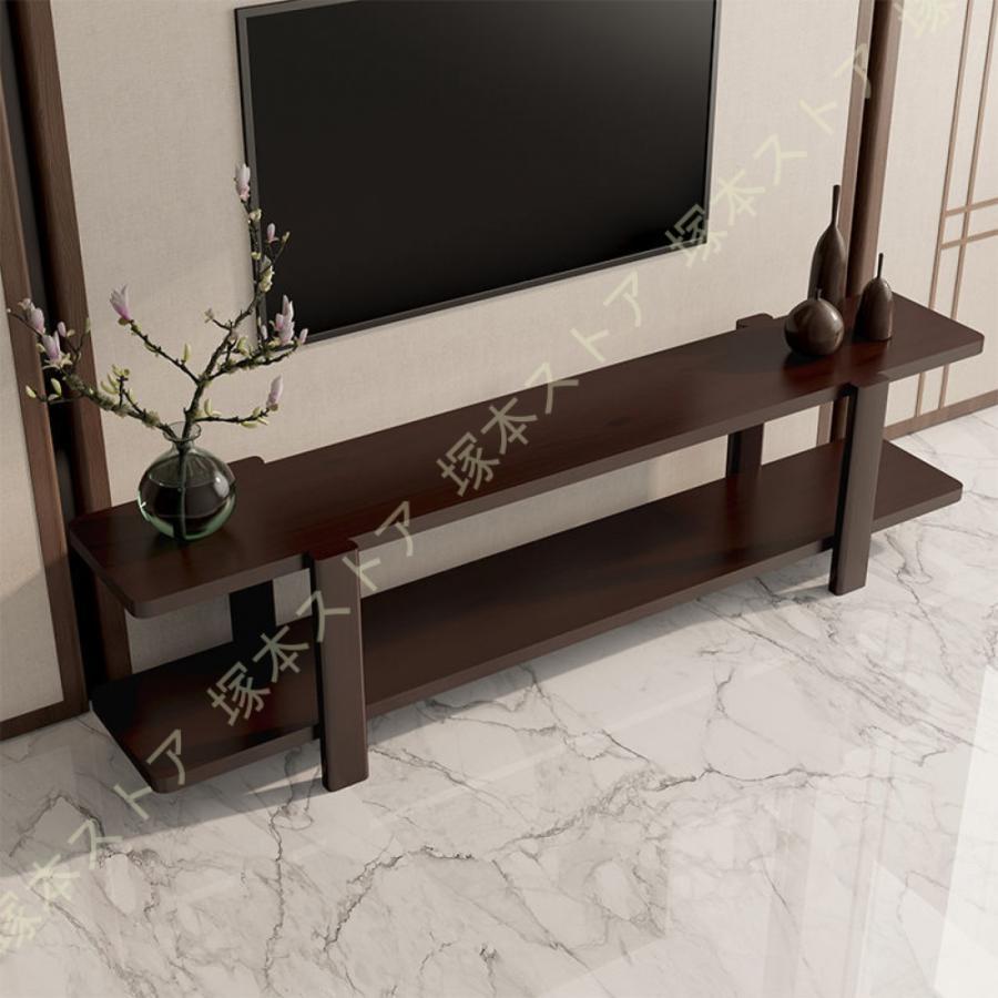 木製 ワイドラック ２段 [幅100cm]ダークブラウンアジアン 北欧 家具 ラック シェルフ 木製 ウッド 収納 チェスト 棚 本棚 CD 雑貨 レトロ 花台 ディスプレイ 木製