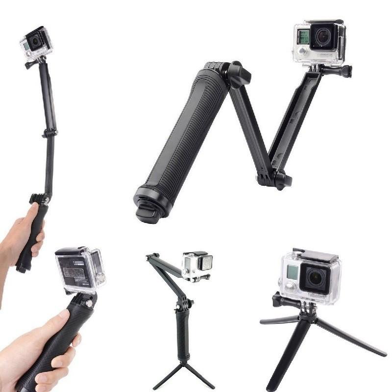 自撮り棒 軽量 GoPro 対応 3Way  ラバーグリップ アングル調整可能｜isaka