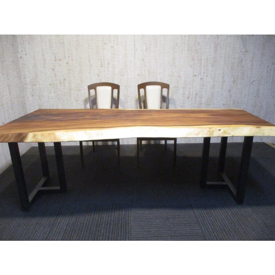 593 □ モンキーポッド 長さ212cm 豪華 高級 一枚板 テーブル