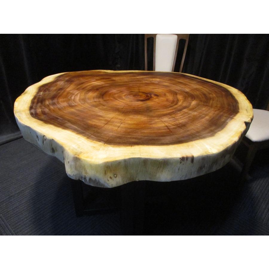 878 □ モンキーポッド 丸テーブル 輪切り 豪華 高級 一枚板