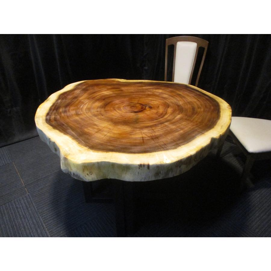 878 □ モンキーポッド 丸テーブル 輪切り 豪華 高級 一枚板