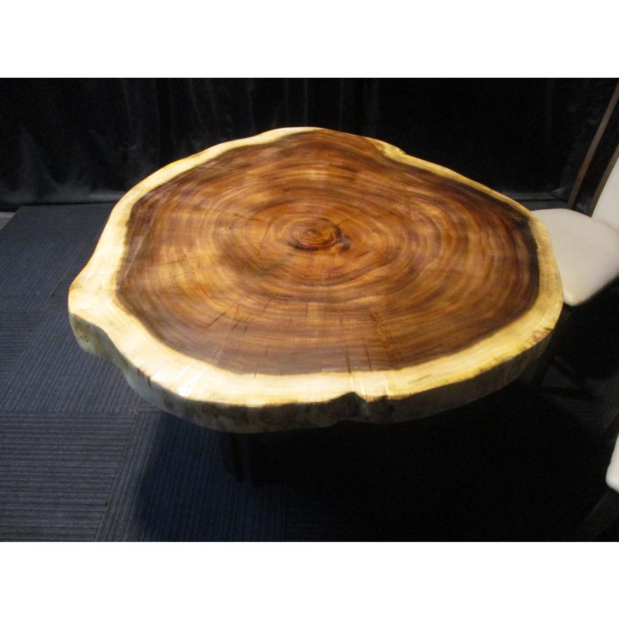 モンキーポット　一枚板　木製　丸テーブル　無垢　木テーブル　リビングテーブル 1120 【モンキーポッド】 一枚板 ダイニングテーブル＋脚 1
