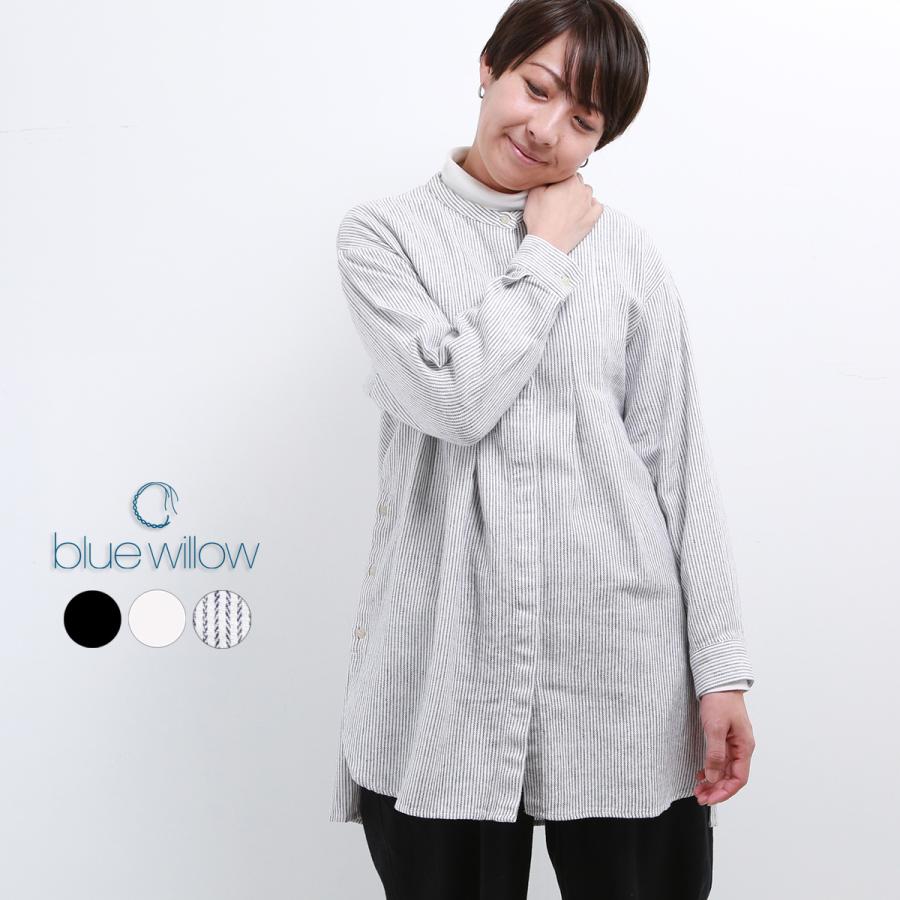 blue willow コットンリネンヘリンボーンタックハオリチュニック レディース ブルーウィロー 01DWP12535 長袖 服 40代 50代 ブランド 冬 秋 メール便(185円)対応 | 