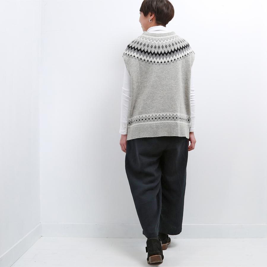 blue willow コットンリネン太番手ヘリンボーンタックワイドパンツ レディース ブルーウィロー 01DWP14545 服 ルック 40代 50代 ブランド 冬 秋 かわいい ゴム |  | 10