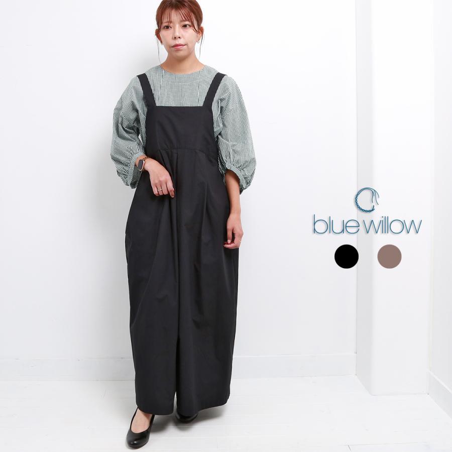 blue willow タイプライターサロペット レディース ブルーウィロー