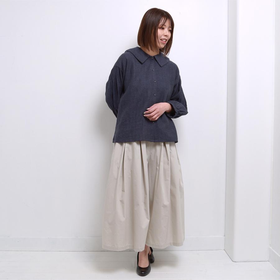blue willow コットンタイプライターキュロット パンツ レディース ブルーウィロー 01ESP14026 服 40代 50代 ブランド かわいい おしゃれ 春 夏 秋 冬 ゆったり_4