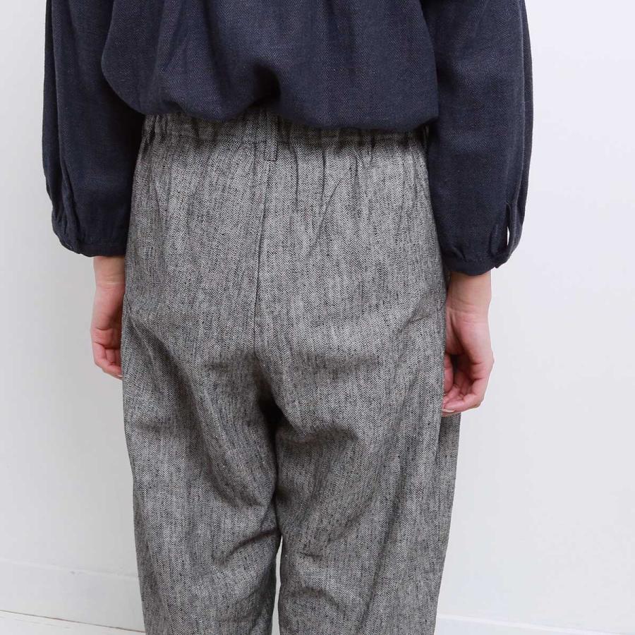 blue willow コットンリネンヘリンボンコクーンパンツ レディース